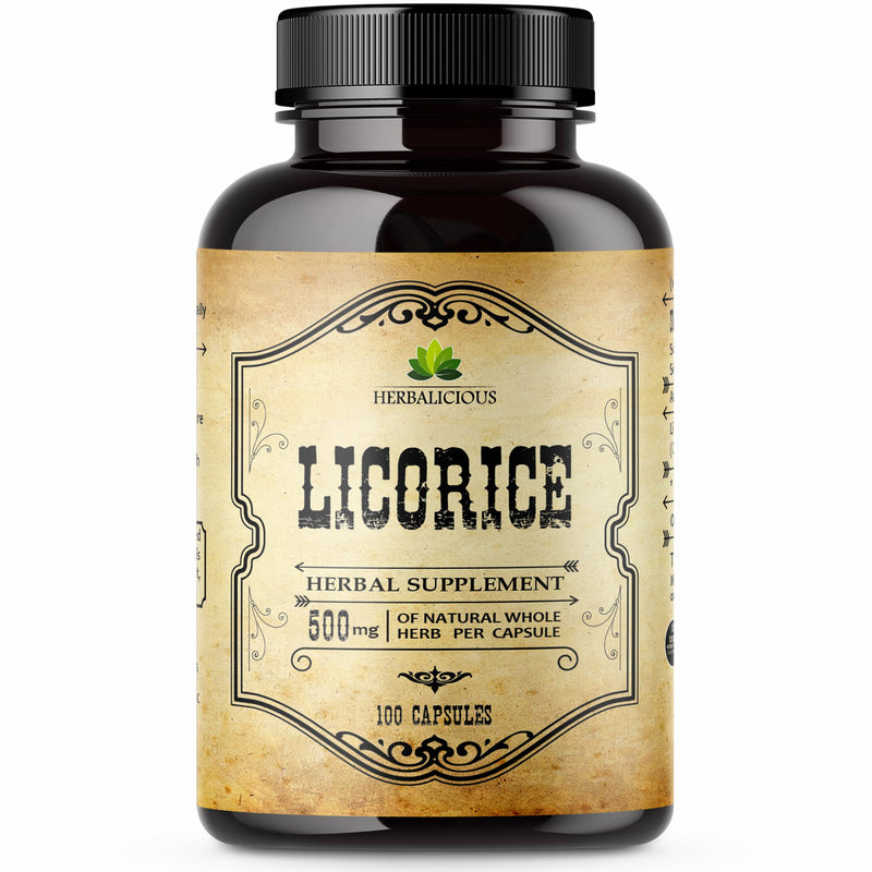 [Australia] - Licorice Root Extract - Glycyrrhiza Glabra - Organic Herbal Supplement for Digestion Restore Respiratory Health Fatigue & Immunity Support DGL Tablets Gluten Free - 100 Capsules 