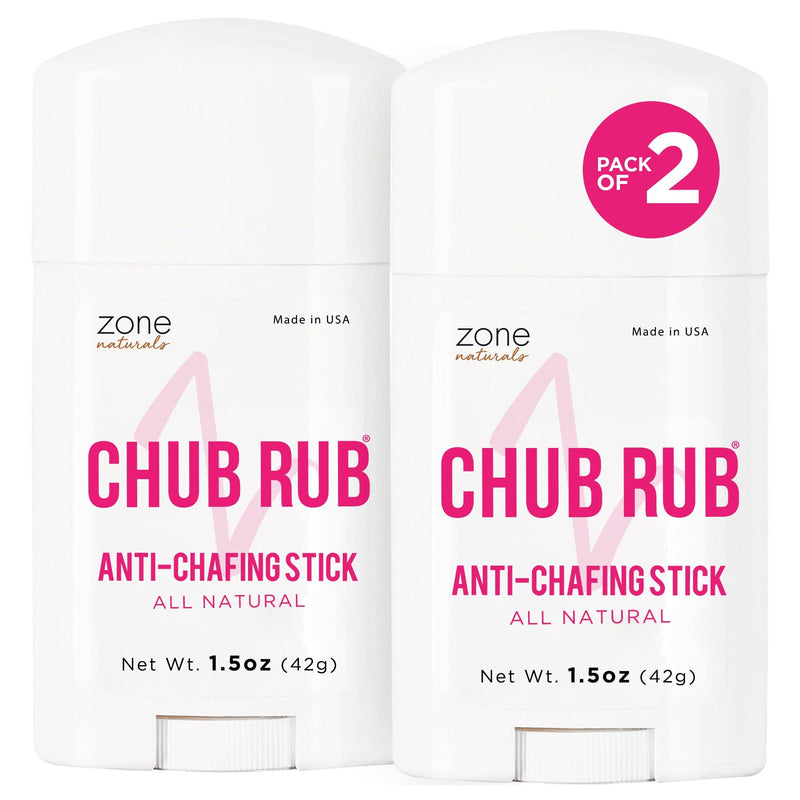 [Australia] - Zone Naturals 2 Pack Chub Rub Stick - All Natural Anti Chafing Stick - Friction Defense Stick - Anti Chafe Stick Reduces Rubbing and Irritation - 1.5 Ounce 1.5 Ounce (Pack of 2) 