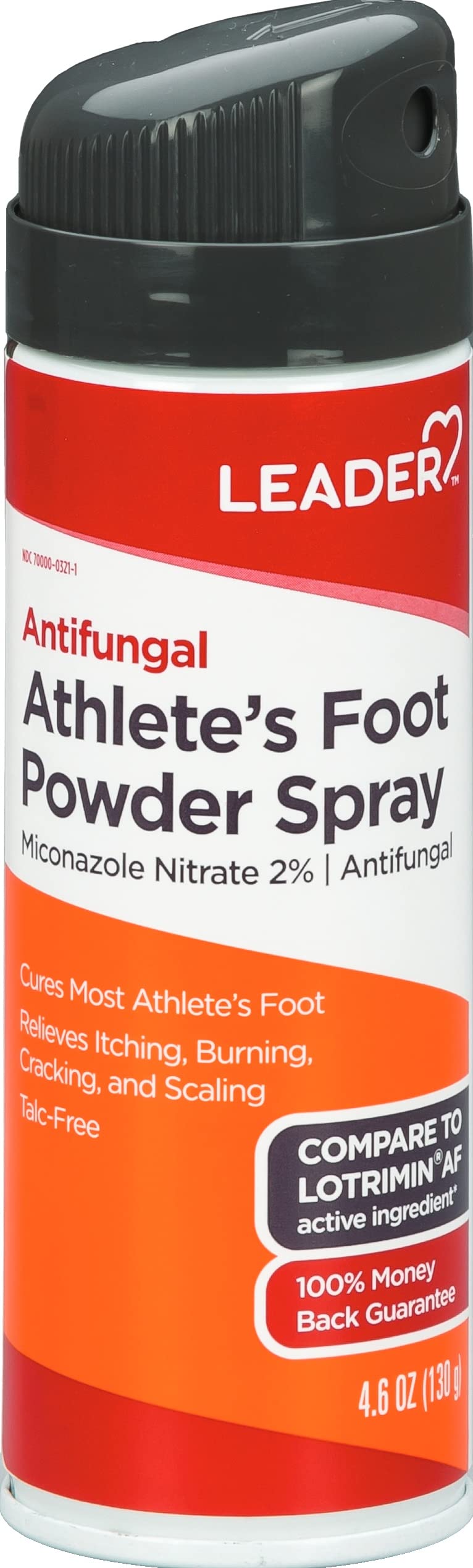 LEADER Athlete's Foot Powder Spray, Cools& Soothes Feet, Talc-Free, 4.6 oz, Compare to Lotrimin AF 4.6 Ounce (Pack of 1)