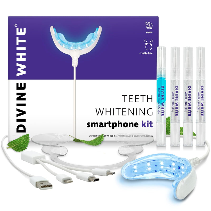 [Australia] - Professional Teeth Whitening Kit, LED Accelerator Light, 36% Carbamide Peroxide Teeth Whitening Gel, 20 Whitening Treatments, Remineralizing Gel, USA-Made Gels 