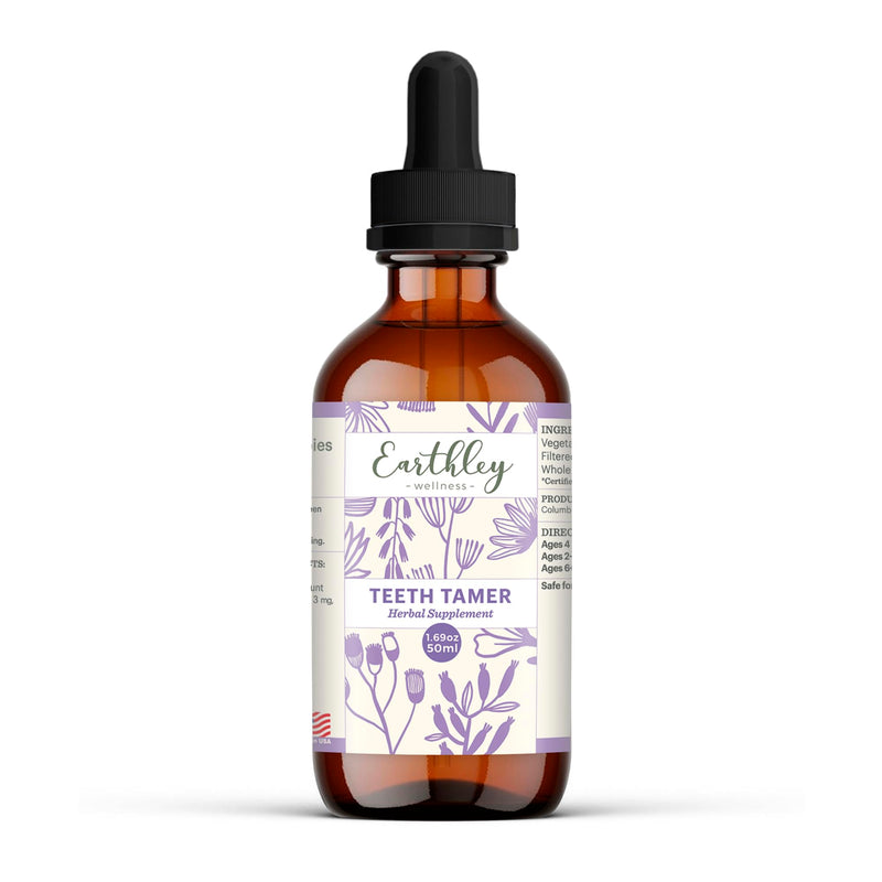 [Australia] - Earthley Wellness, Teeth Tamer, Natural Teething Relief, Soothes Drooling and Irritability due to Teething or Toothaches, Pure, Organic Ingredients, Improved Label, New Larger Size (1.69 oz) 