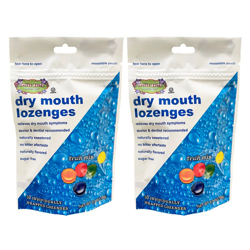 [Australia] - Dry Mouth Relief Fruit Mix 3.3oz Bag (2 Bags) | Relieves Dry Mouth & Increases Saliva Production, Sugar Free, Gluten Free, Delicious Sour Flavor, Individually Wrapped, 30 Ct 
