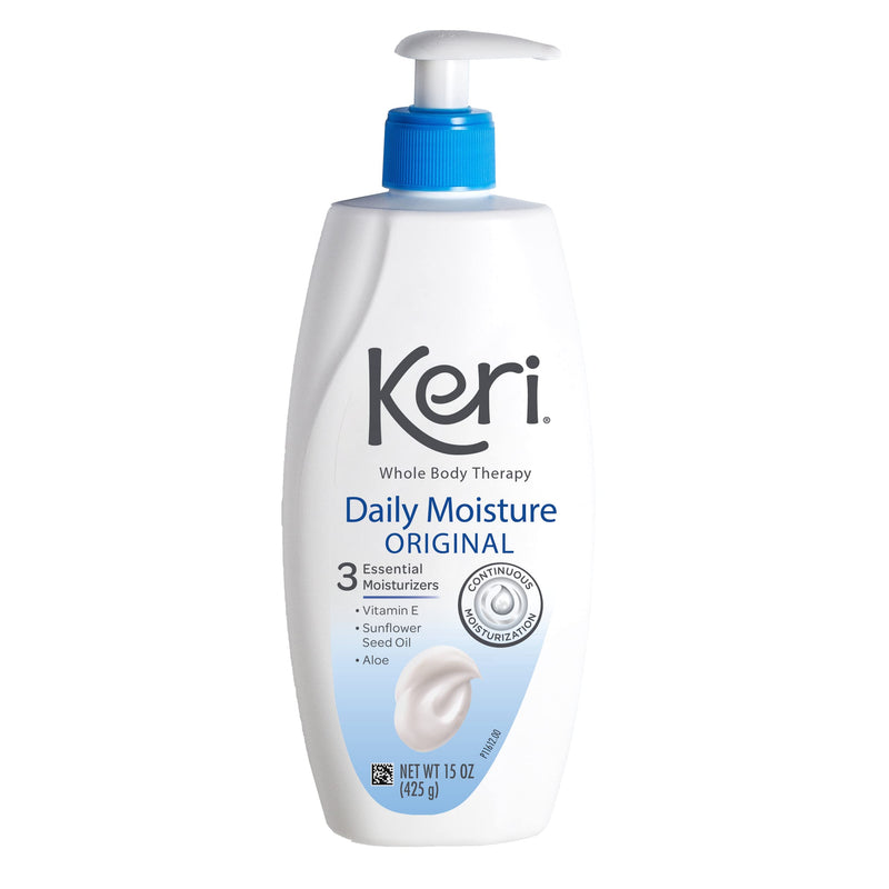 Keri Original Daily Moisture 15 Ounce | Deeply Hydrates Skin, Continuous Moisturization, With Vitamin E, Aloe & Sunflower Seed Oil, Lightly Scented, Daily-Use 15 Ounce (Pack of 1)