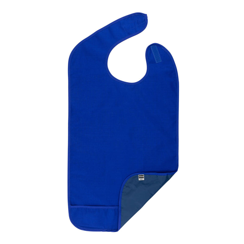 [Australia] - Adult Bib for Men, Women. Waterproof Inner Lining Prevents Stains. Convenient Machine Wash & Dry. NOW in Regular & Wide 1 Count (Pack of 1) Royal Blue 