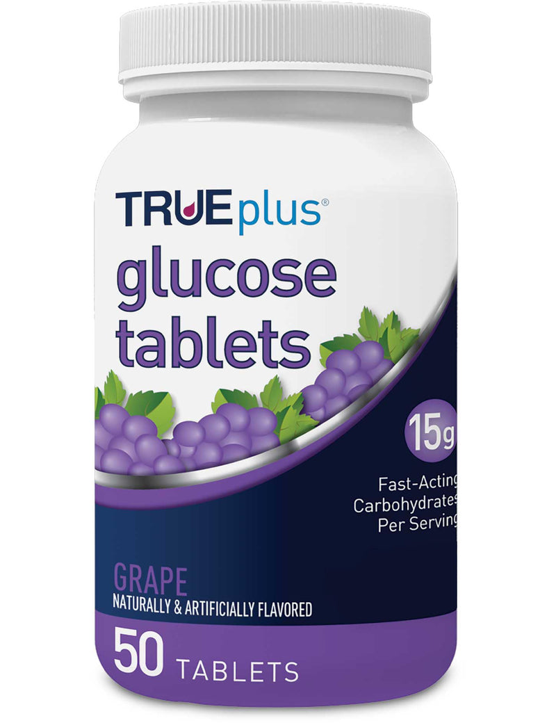 [Australia] - TRUEplus® Glucose Tablets, Grape Flavor - 50ct Bottle 50 Count (Pack of 1) 
