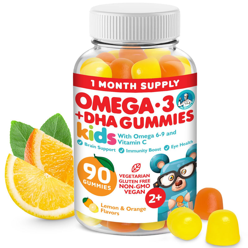 [Australia] - DR. MORITZ Vegan Omega 3 Gummies for Kids & Toddlers (90 Count), Omega 3 Kids Gummies with Omega 6 & 9, Kids Omega 3 Gummies for Brain & Heart Health, No Fish Oil & Gluten-Free 90 Count (Pack of 1) 