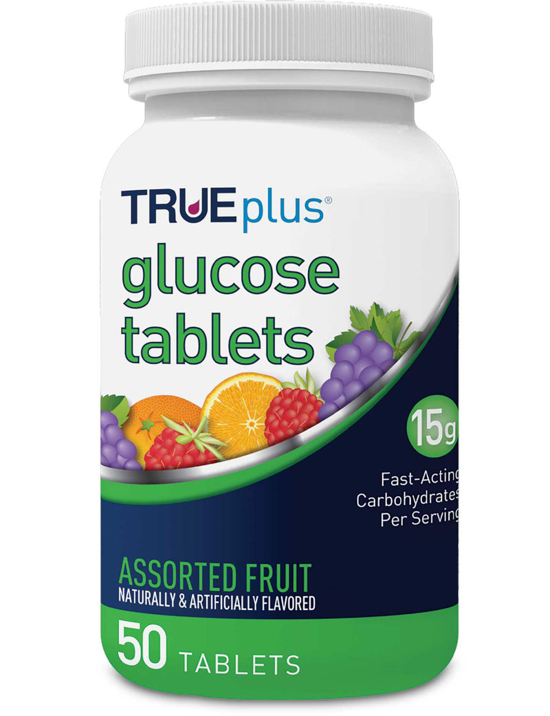 [Australia] - TRUEplus® Glucose Tablets, Assorted Flavor (Grape, Raspberry, Orange) - 50ct Bottle (1) 50 Count (Pack of 1) 
