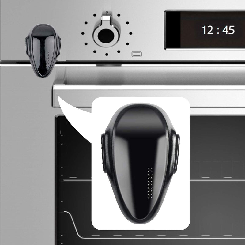 [Australia] - Oven Door Lock Child Safety, Heat-Resistant Easy to Install, Childproof Oven Locks for Toddlers, no Screws or Drills swivel mechanism rotation (Black) Oval Black 