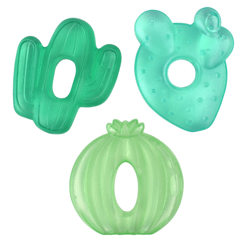 [Australia] - Itzy Ritzy Water-Filled Teethers - Cold Cutie Coolers Textured On Both Sides to Massage Sore Gums & Emerging Teeth - Can Be Chilled in Refrigerator, Set of 3 Green Cactus Water Teethers 
