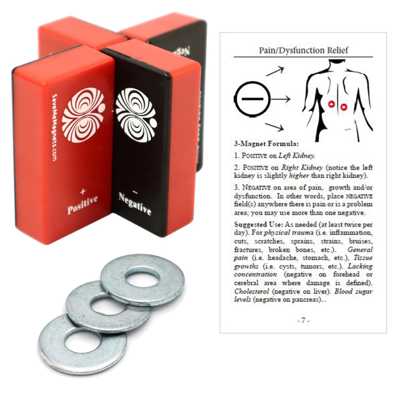 [Australia] - SaveMeMagnets - Biomagnetism Therapy Kit | 3 Healing Magnets & Illustrated Guide | DIY, Magnetic Therapy for Wellness & Balance | Self Therapy Magnet Bars | Magnetic Therapy Products Pack of 3 