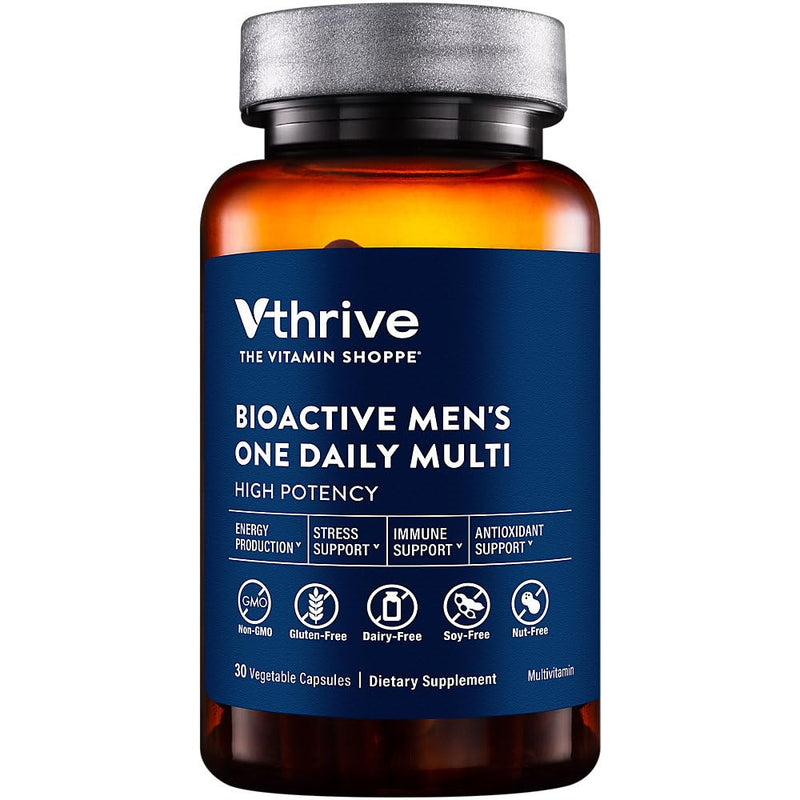 Vthrive Bioactive Men's One Daily Multivitamin, 30 Capsules | Daily Multivitamin for Men With Vitamins, Minerals & Antioxidants for Energy, Immune & Overall Wellness Support, Gluten Free