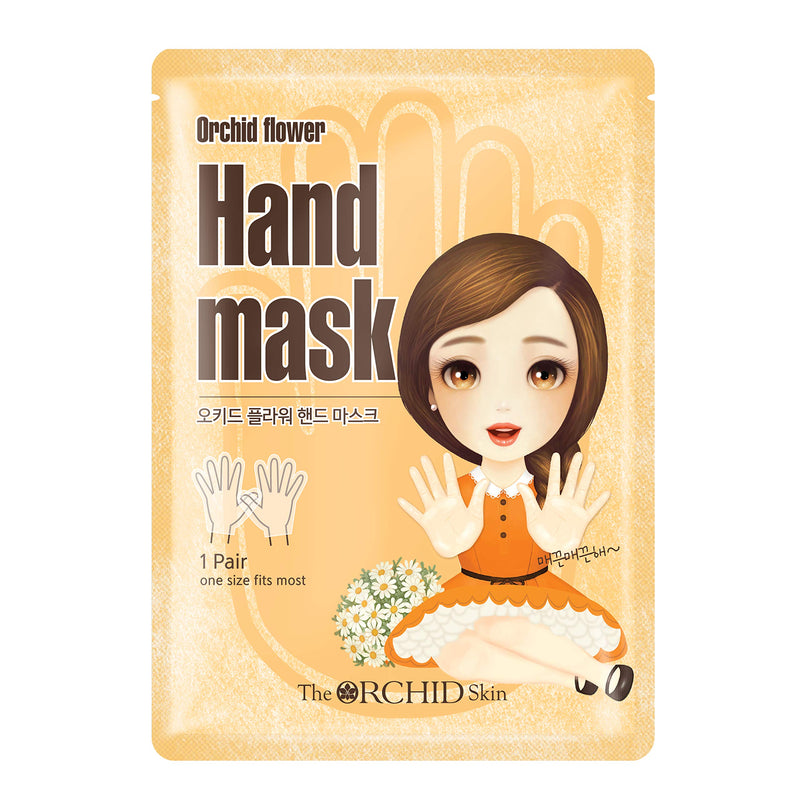 [Australia] - The Orchid Skin Hand Repair Mask Sheet Gloves for Hydration and Moisturization, Korean Skincare, 0.7 .o.z Orange Hand Mask 