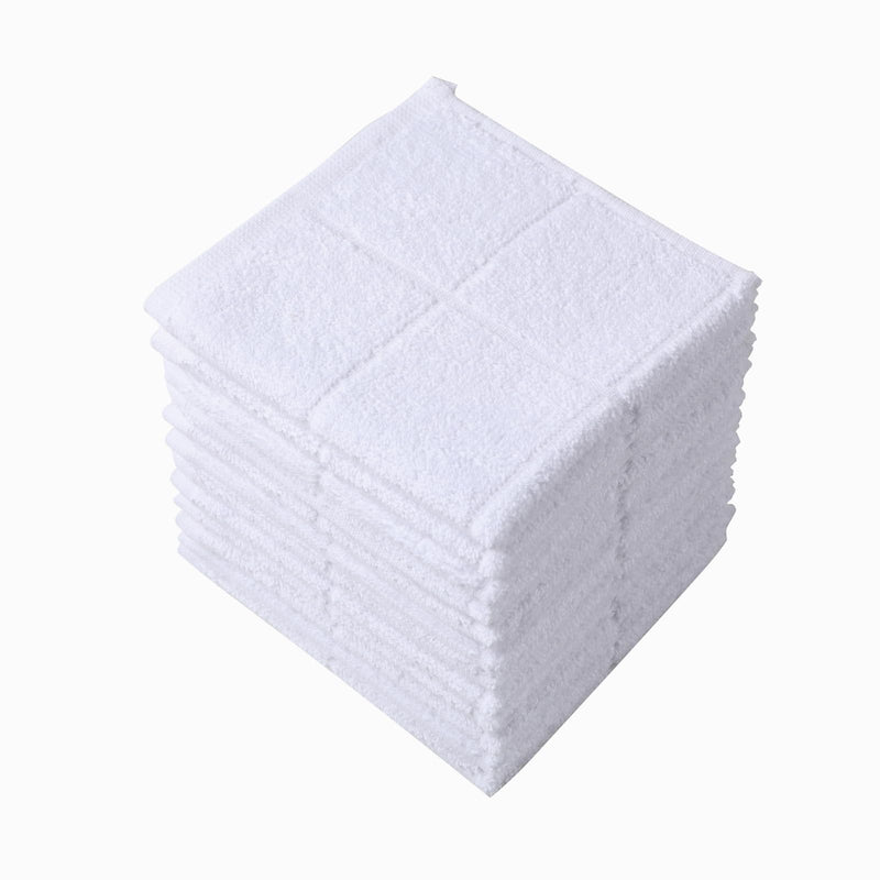 [Australia] - Dishcloths Kitchen Highly Absorbent Dish Rags 100% Cotton Dish Cloths for Washing Dishes, Cleaning (11 x 11 Inches, 12 pcs, White) 11x11 