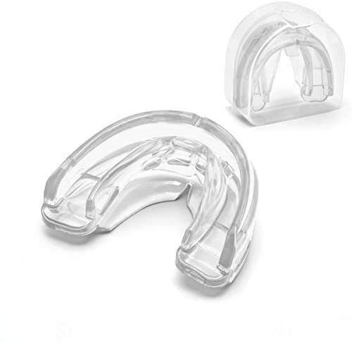 Coolrunner Double Braces Mouth Guard, Mouth Guard Sports, Athletic Mouth Guards, Youth Mouthguard for Upper and Lower Teeth Protection, No Boiling Required for Youth, Teenager (Transparent) Transparent