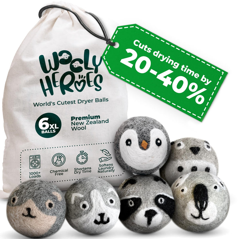 [Australia] - Dryer Balls - 100% Organic Wool - Sustainable & Eco-Friendly - Dry 1,000 Loads Penguin & Friends 