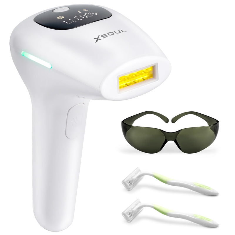 [Australia] - XSOUL At-Home IPL Hair Removal for Women and Men Permanent Hair Removal 999,999 Flashes Painless Hair Remover on Armpits Back Legs Arms Face Bikini Line, Corded White 
