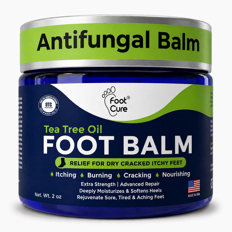 Antifungal Cream - For Itchy Feet and Skin Fungus Relief - Extra Strength Treatment for Athlete’s Foot, Ringworm, and Jock Itch. Moisturizer for Dry Cracked Feet infused with Tea Tree Oil Made in USA Foot Balm 2 Ounce (Pack of 1)