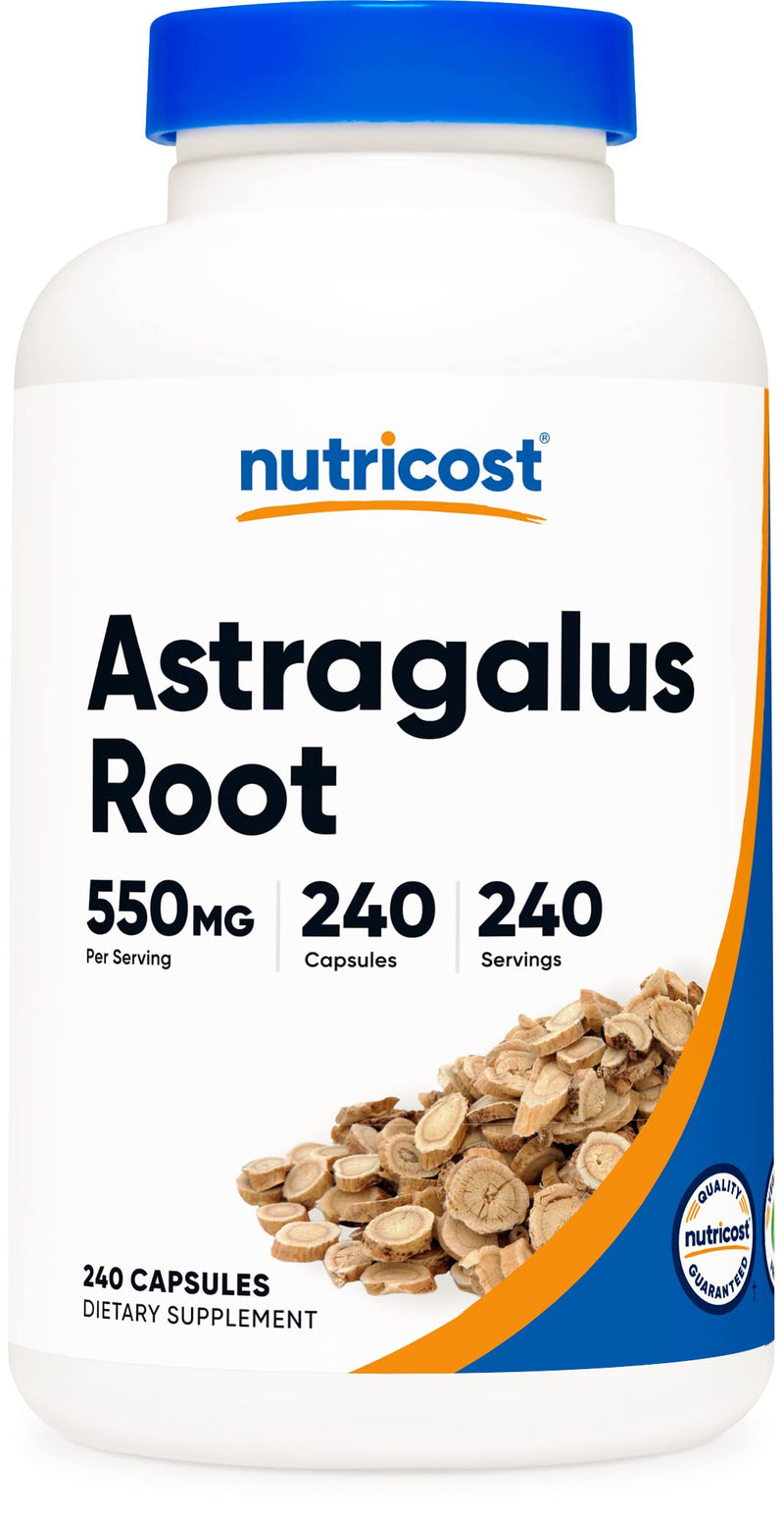 [Australia] - Nutricost Astragalus Capsules 550mg, 240 Vegetarian Capsules - Non-GMO and Gluten Free 