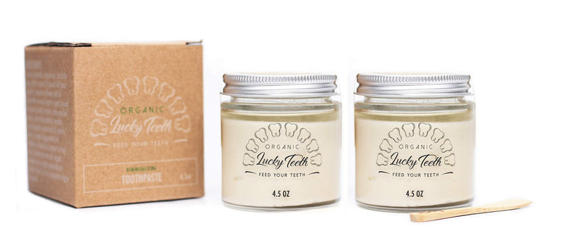 [Australia] - Lucky Teeth Organic Toothpaste-All Natural, Remineralizes and Fortifies Teeth and Gums. (4.5 oz 2 Pack) 