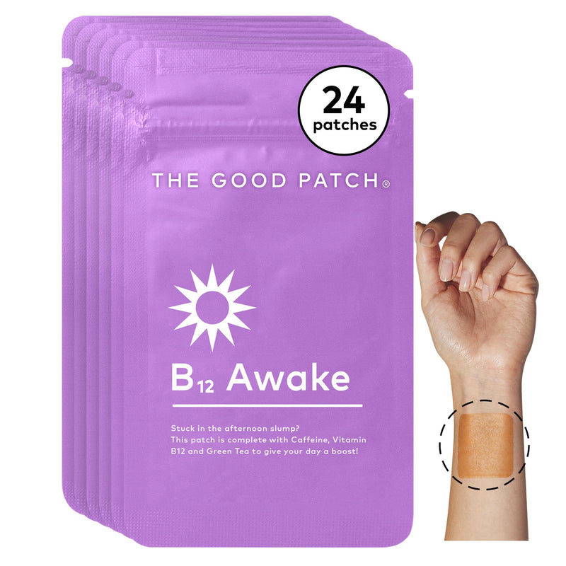The Good Patch B12 Awake Energy Patch (24 Total Patches) | Caffeine, Vitamin B12 and Green Tea Patch for Focus, Productivity, Work, Studying, Travel and Daily Energy 24 Patches