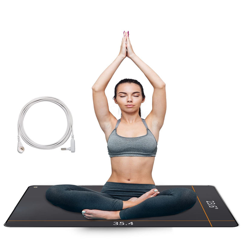 [Australia] - Grounding Mat,35.4x23.6 inches,Reconnect to The Earth EMF Recovery,for Foot Therapy, Universal Grounding Sleep Mat, Grounding Yoga Mat,Improve Energy,Sleep Assist and Helps with Anxiety BLACK 23.6x35.4 Inch (Pack of 1) 