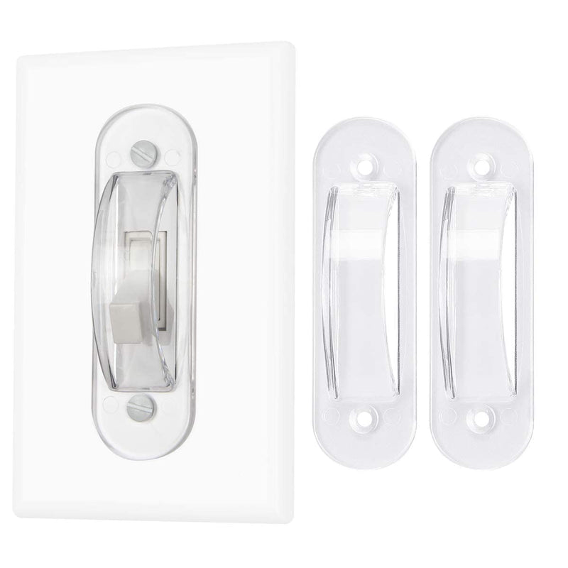 [Australia] - Wall Switch Guards Plate Covers Child Safety Security Home Decor (2 Pack), Clear - Keeps Light Switch ON Or Off Prevent Accidental Device Turn On or Off… 2 Piece 