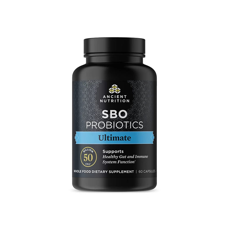 [Australia] - Probiotics by Ancient Nutrition, SBO Probiotics Ultimate 50 Billion CFUs*/Serving, Digestive and Immune Support, Gluten Free, Ancient Superfoods Blend, 60 Capsules 60 Count 