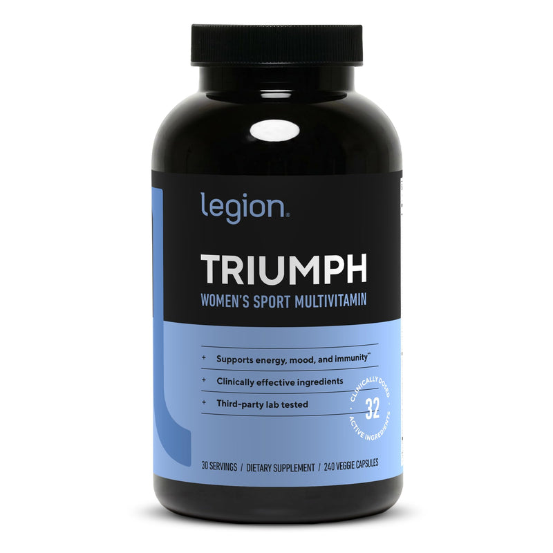 LEGION Triumph Daily Sport Multivitamin Supplement - Vitamins and Minerals for Athletes Helps with Energy for Sports & Bodybuilding Workouts. 30 Servings (Women) Women
