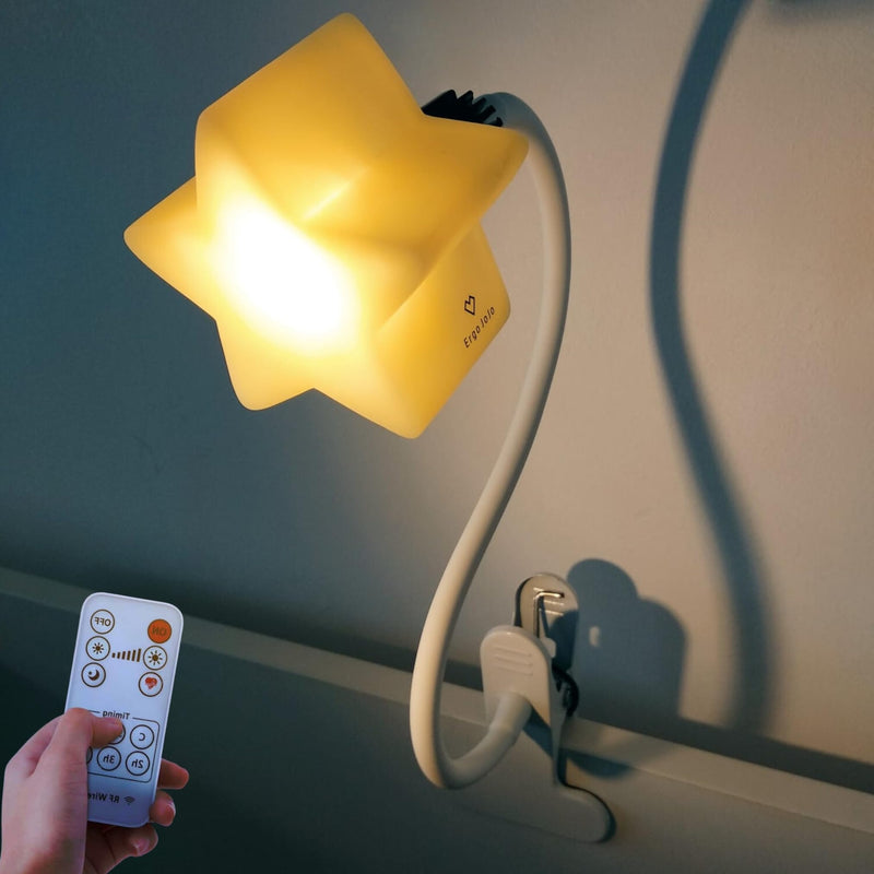 [Australia] - LED Clip On Star Light, Warm & Dimmable Desk Light, Reading Night lamp Newborn Essential for Bedside Bassinet, Nursery Decor, Ideal Baby Gift for Kids Visit The Store 