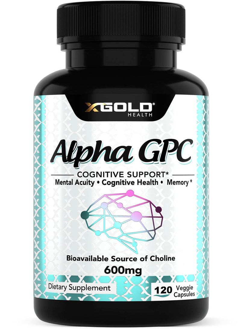 [Australia] - Alpha GPC Choline 600mg, 99% Pure Nootropic Supplement, 120 Veggie Capsules, Cognitive Enhancer for Memory, Brain Health & Focus 120 Count (Pack of 1) 