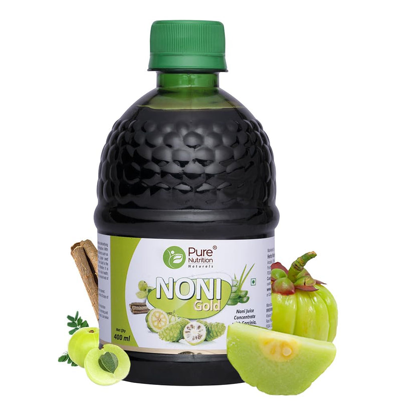 [Australia] - Pure Nutrition Noni Gold Noni Juice Concentrate with Garcinia, Aloe Vera, Amla, Ashwagandha and Grape Seed Extract- 400ml 13.5 Fl Oz (Pack of 1) 