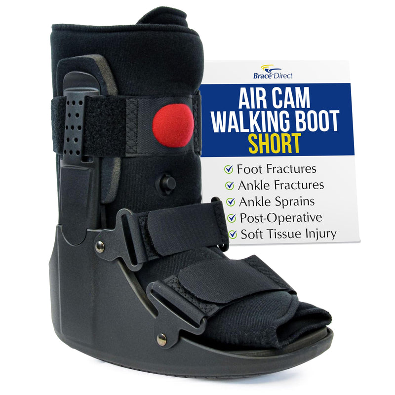 [Australia] - Brace Direct Air CAM Walker Boot for Broken Foot Ankle Sprains and Injury Recovery - Lightweight Short Orthopedic Boot (US SHOE: Men 4.5-7 Women 6.5-8 Kids 4.5-7) Small (Pack of 1) 