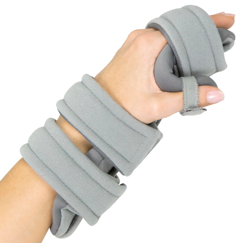 Vive Resting Hand Splint (Left) (w/ Rehab Video App) - Night Immobilizer Wrist Finger Brace - Thumb Stabilizer Wrap - for Arthritis, Tendonitis, Carpal Tunnel Pain - Functional Support for Sprains Fractures (Medium) Medium Left Hand