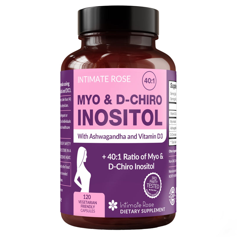 Myo-Inositol & D-Chiro Inositol for Hormone Balance for Women, 40:1 Ratio | Ovarian Health & Cycle Support Inositol Supplement for Women with Vitamin D3 + Ashwagandha Ashwagandha (1 Pack)