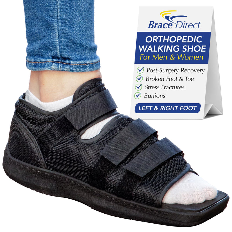 [Australia] - Brace Direct Post-Op Shoe - Adjustable Orthopedic Walking Shoe for Broken Foot & Toe, Stress Fractures, Bunions, Post-Surgery Recovery, Left or Right Foot, Women M (US Shoe Size 7.5-8.5/24.5 cm) Womens Medium (Pack of 1) 