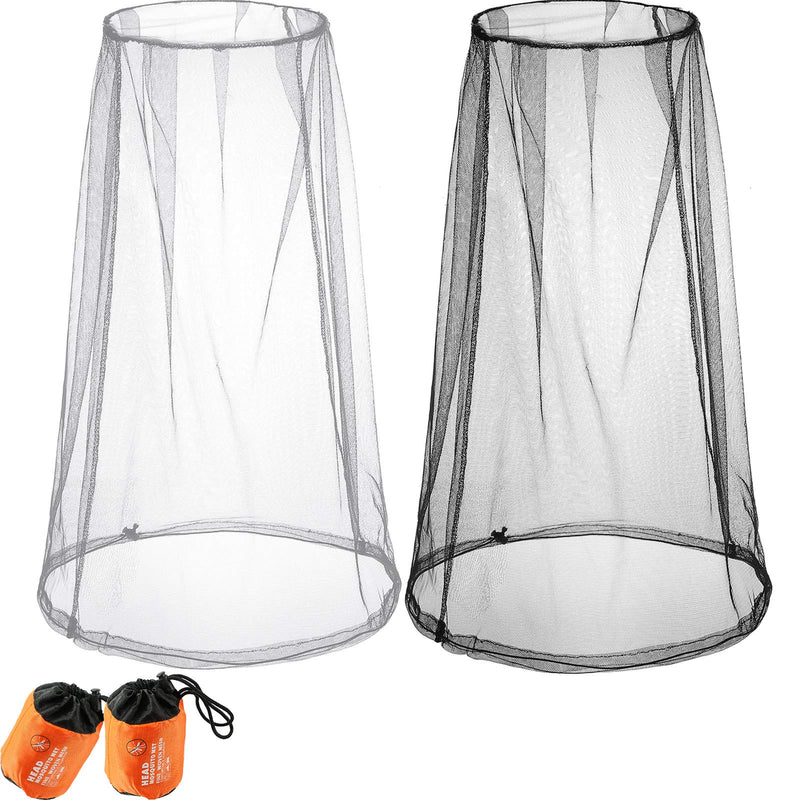 [Australia] - 2 Pack Mosquito Head Net Face Mesh Net Mesh Head Protecting Net for Outdoor Hiking Camping Climbing Walking Mosquito Fly Bugs 