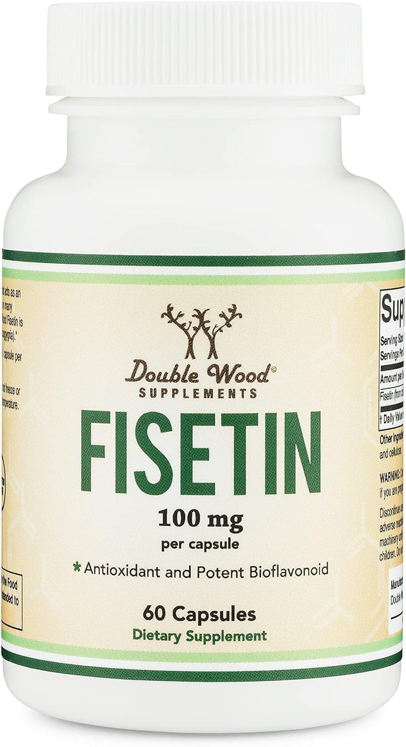 [Australia] - Fisetin Supplement - 100mg of Bioactive Flavnonols, 60 Count (Bioflavonoid Polyphenols Supplement Similar to Apigenin, Luteolin, and Quercetin) Aging Support Senolytic by Double Wood 
