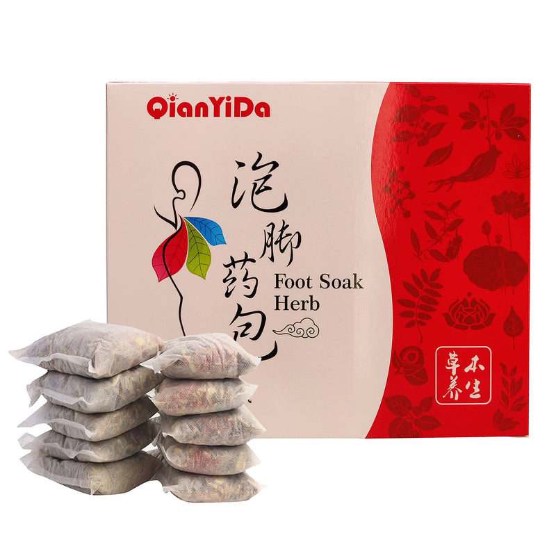 [Australia] - 10bag Herbs Foot Soak Packets, Chinese Herbal Foot Bath Pouch Spa Bag 400g泡脚药包 当归 党参 北芪 艾草 老姜 五味纯中药沐足养生 10bags weight 400g 
