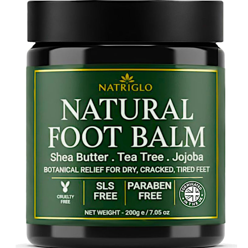 Organic Tea Tree Foot Balm for Dry Cracked Feet & Heels - Intensive Callus Remover & Foot Repair Cream with Shea Butter - Moisturizer for Rough Hard Skin & Cracked Heel Treatment for Men & Women 7.05 Ounce (Pack of 1)