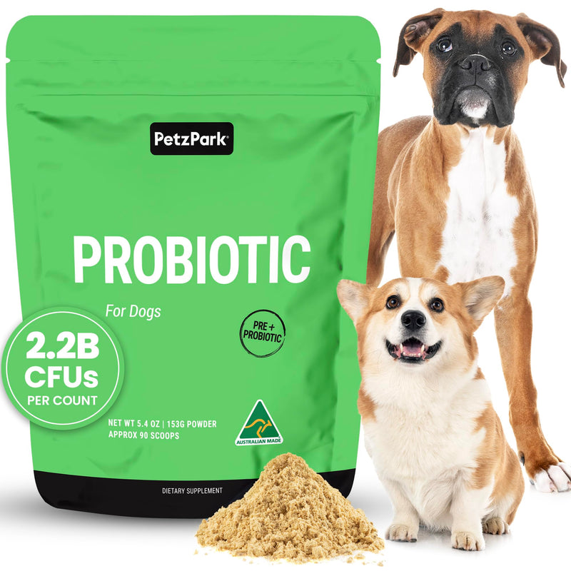 Probiotic for Dogs - Grain-Free Digestive Support Powder for Diarrhea, Bloating & Gas - Promotes Immune Support & Oral Health - Reduces Paw Licking, Allergies & Yeast Infections - 5.4 oz - 90 Scoops - PawsPlanet Australia