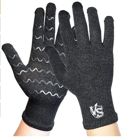 Vital Salveo Full Finger Touchscreen Arthritis Gloves NonSlip Carpal Tunnel-Pair-Dark Grey-S Dark Grey Small (Pack of 1)