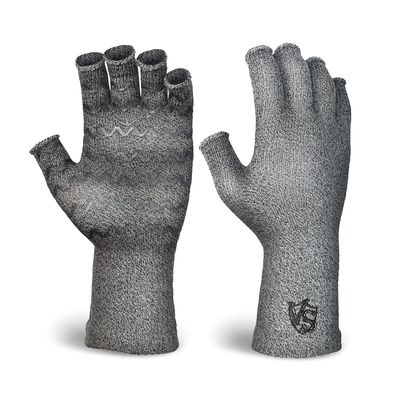 [Australia] - Vital Salveo-Fingerless Compression Arthritis Gloves Carpal Tunnel Computer Typing for Men and Women Daily Support (1 Pair) Light Grey X-Large (1 Pair) 