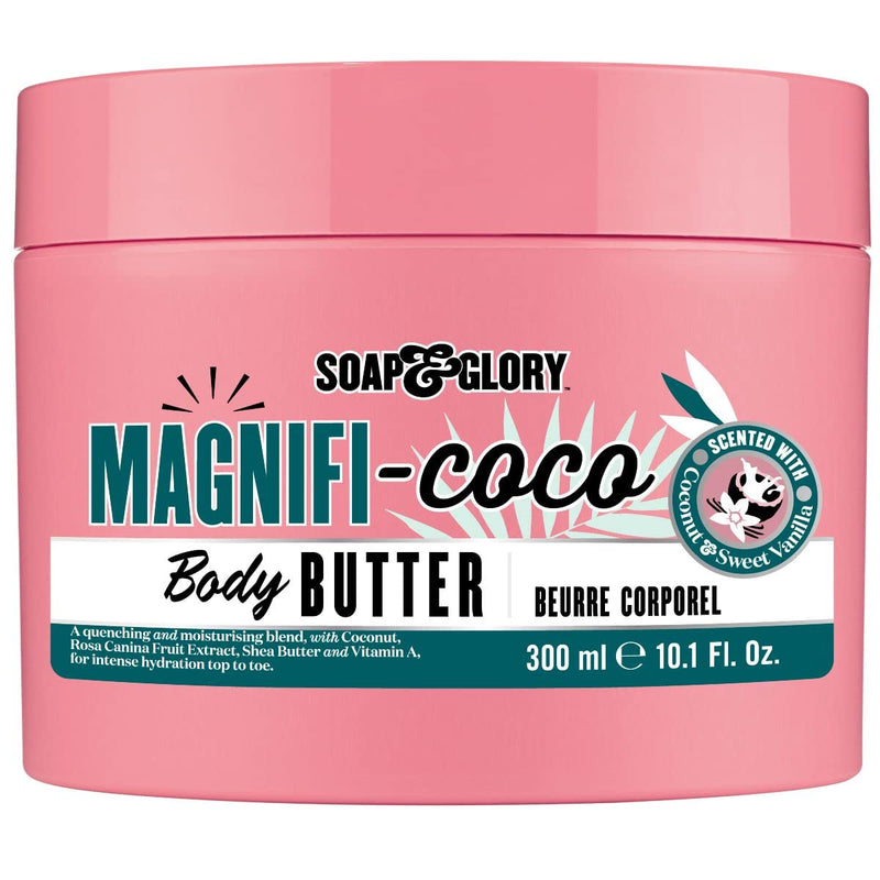 Soap & Glory Magnifi-Coco Body Butter - Coconut Body Moisturizer with Vitamin A, Shea Butter & Rose Canina Fruit Oils - Rich Moisturizing Cream for Dehydrated Skin (300ml)