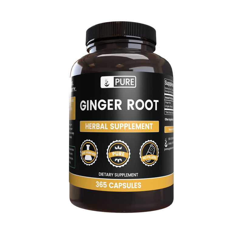 [Australia] - Pure Original Ingredients Ginger Root (365 Capsules) No Magnesium Or Rice Fillers, Always Pure, Lab Verified 365 Count (Pack of 1) 
