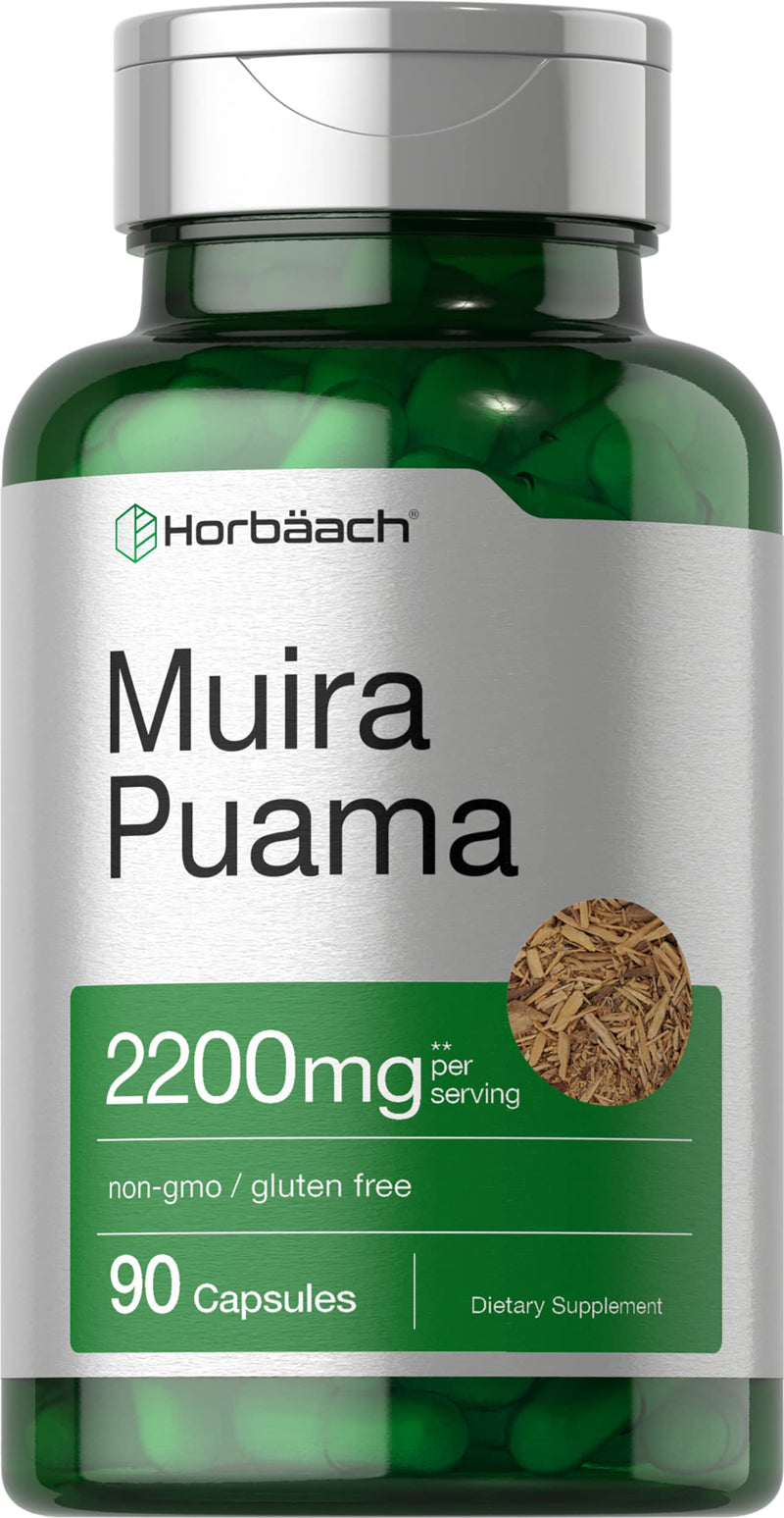 [Australia] - Horb√§ach Muira Puama Root Extract 2200 mg | 90 Capsules | Non GMO, Gluten Free Supplement 