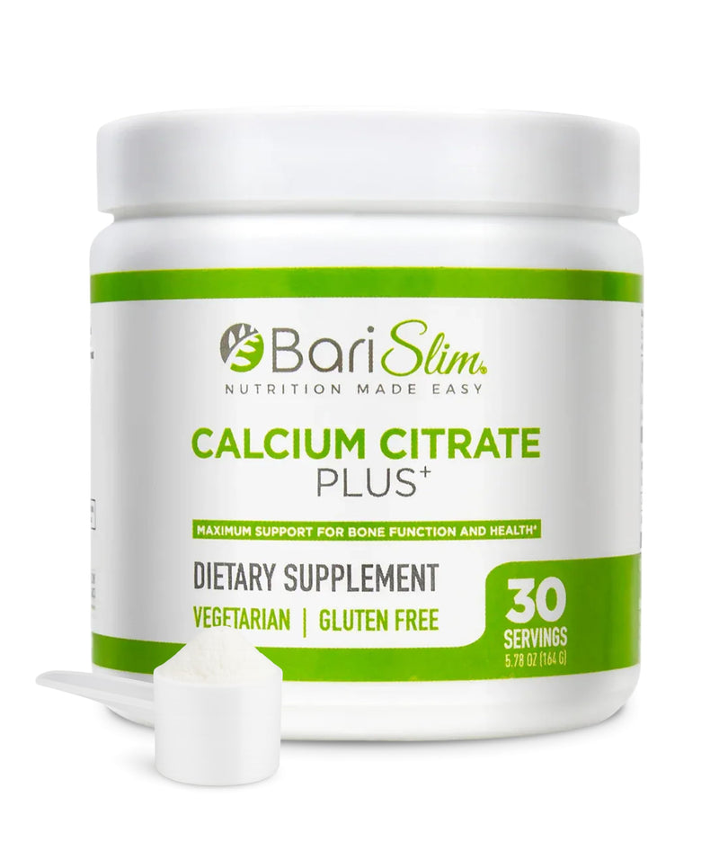 BariSlim Bariatric Calcium Citrate Plus Powder - Formulated for Patients After Weight Loss Surgery - Maximum Support for Bone Function and Health - Easy Digestion and Absorption | 600 mg (30 Servings)