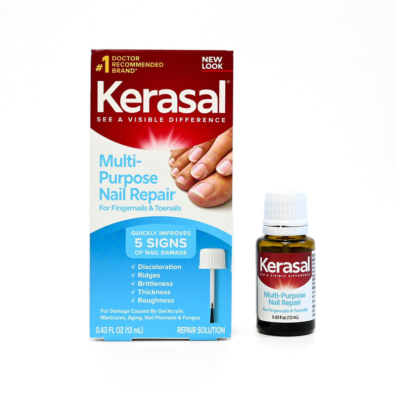 Kerasal Multi-Purpose Nail Repair, Nail Solution for Discolored and Damaged Nails, 0.43 fl oz 0.43 Fl Oz (Pack of 1)