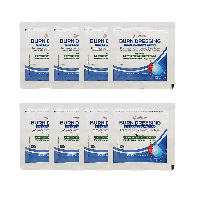[Australia] - 8 Pack - Burn Gel Dressing 4" X 4" Burn Care First Aid Treatment for burns, scalds & sunburns 