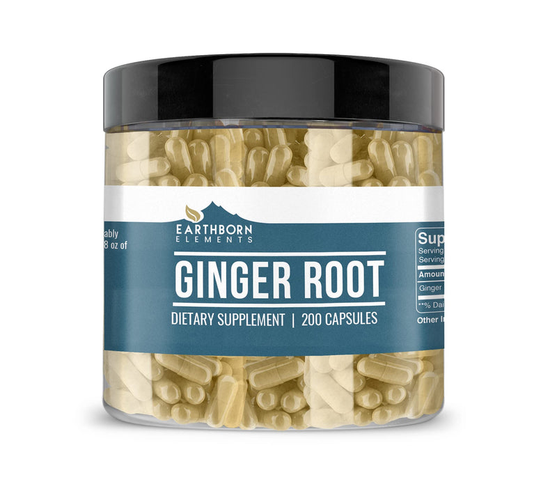 [Australia] - Earthborn Elements Ginger Root, Pure & Undiluted, No Additives 200 Count (Pack of 1) 