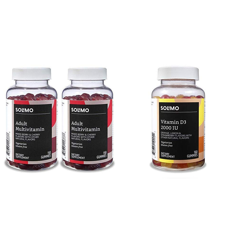 Amazon Basics Adult Multivitamin (300 Count) and Vitamin D3 Gummies (160 Count)